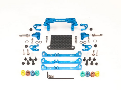 Mini-Z V4 MR03/PNR2.5W Double A-Arm Front Suspension (Blue) - PN Racing MR3080B